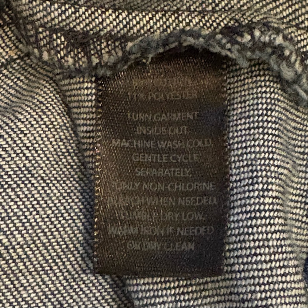 NWT White House Black Market Peplum Hem Military Inspired Jean Jacket, Sz 14 - Picture 16 of 16